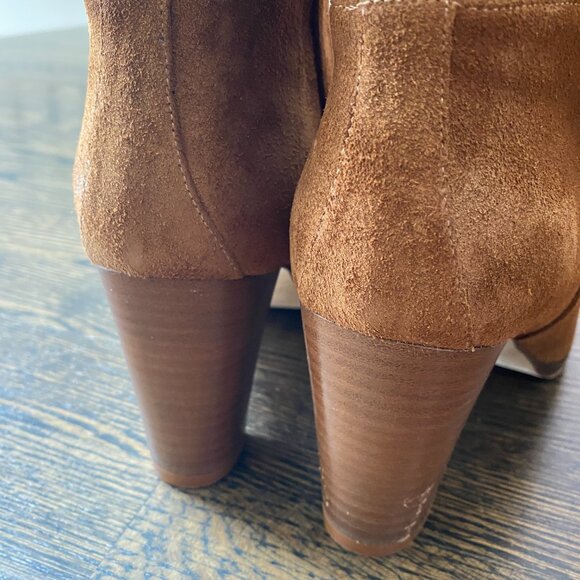 Manolo Blahnik Cognac Suede Slouchy Knight Boots - Picture 4 of 9